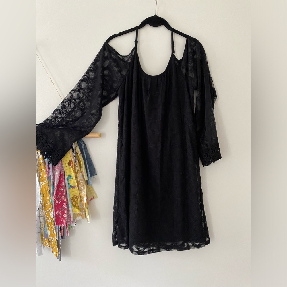 Xhilaration black long sleeve lace dress